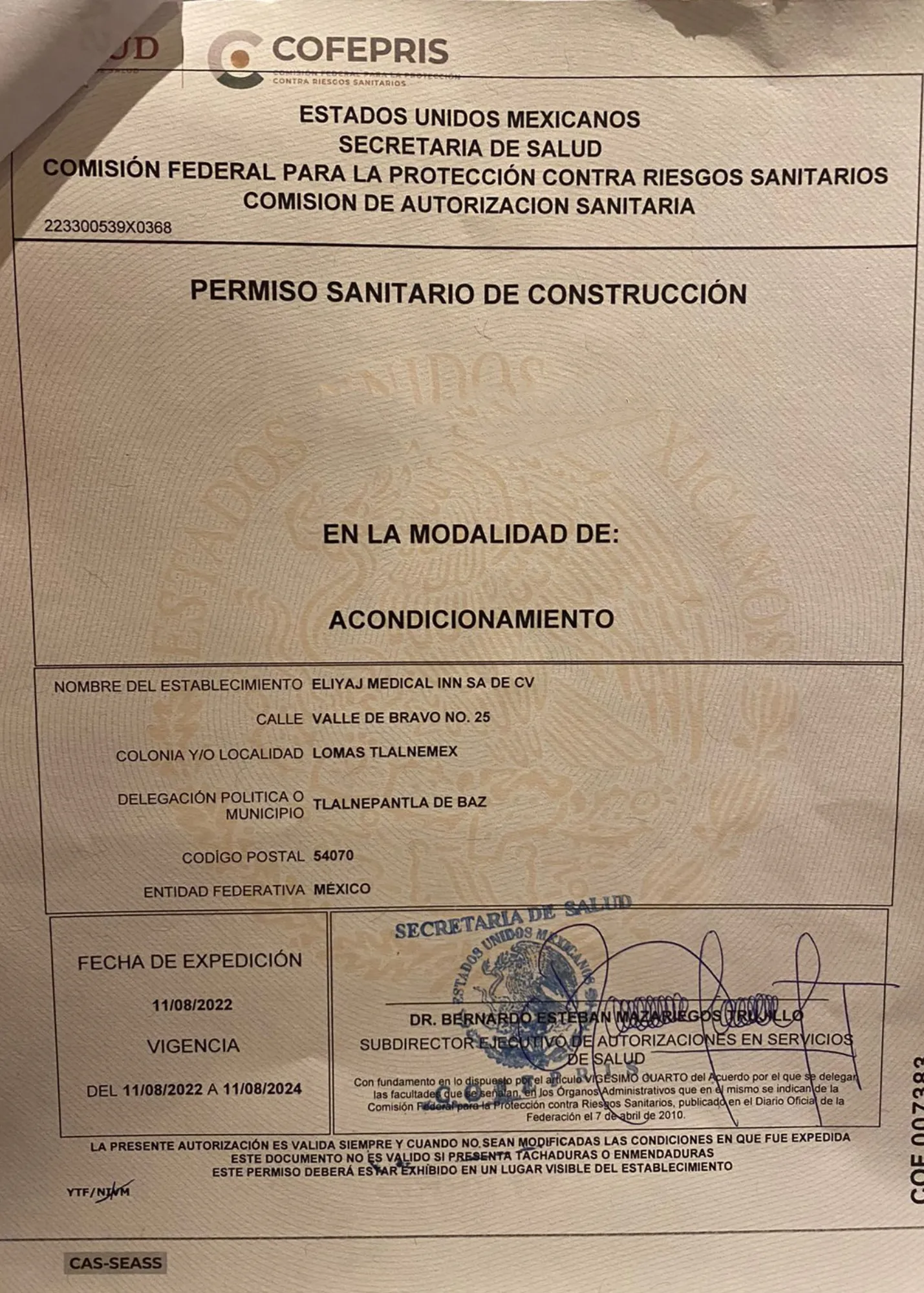 PERMISO SANITARIO DE CONSTRUCCIÓN en Tlalnepantla, Estado de México - M&CAV | Trámite sanitario exitoso